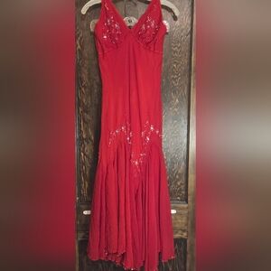 Elegant Red Asymmetrical Dress